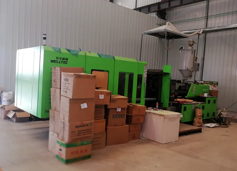 Injection moulding machines at the Virtue Hardware factory