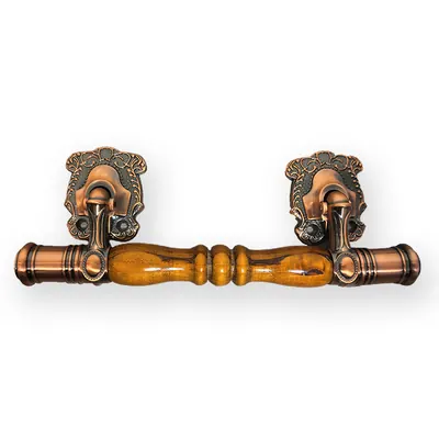 Wooden Casket Handle 1070-3 in Metal Arm and End Cap With 22mm Wooden Bar by Customized Color alternative view