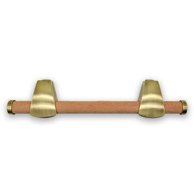 Coffin and casket handle 1038-3 metal zamak point and end cap with wooden bar