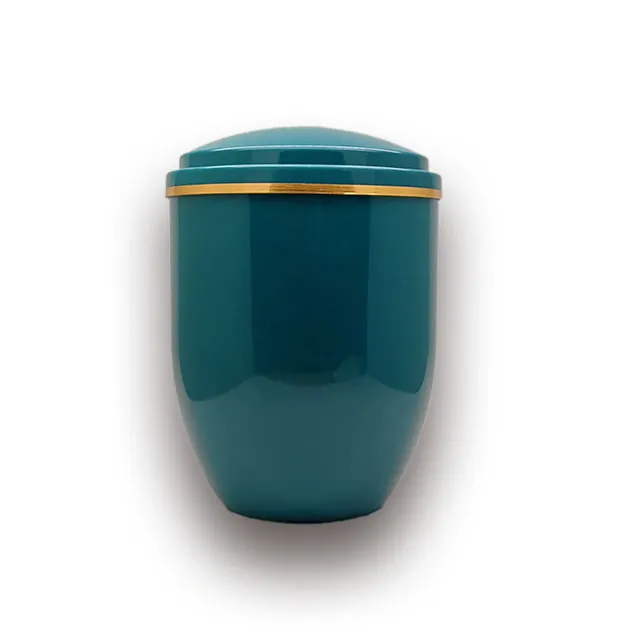 Bule And Green color With White Flash Point Funeral Ash Urn For Cremation Products (ref PA005-2)