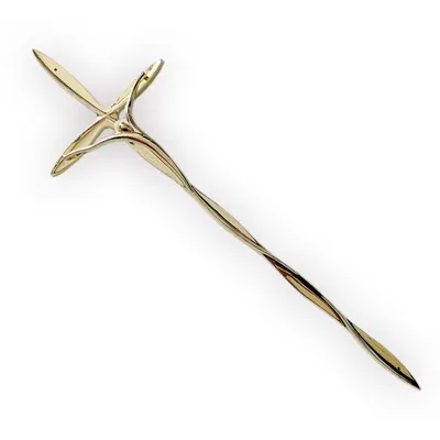 Funeral Crucifix And Cross 8040 in Zinc Alloy material and Gold Plating, Coffin Decorations and Fittings side view