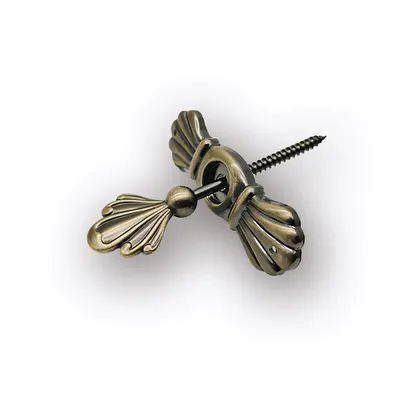 Funeral Coffin Lid Screw 8049 in Zinc Alloy and Antique Brass side view